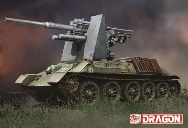 1/35 WW.II German T-34 747(r) 3.5 inches (8.8 cm) Flak 36/37 Mounted Plastic Model