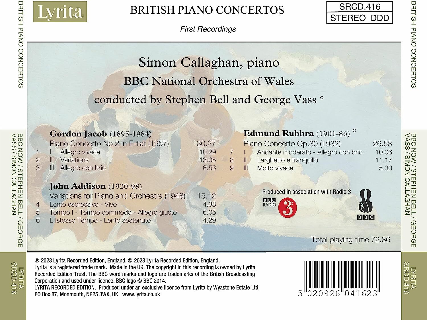 Addison/Jacob/Rubbra: British Piano Concertos - Volume 2