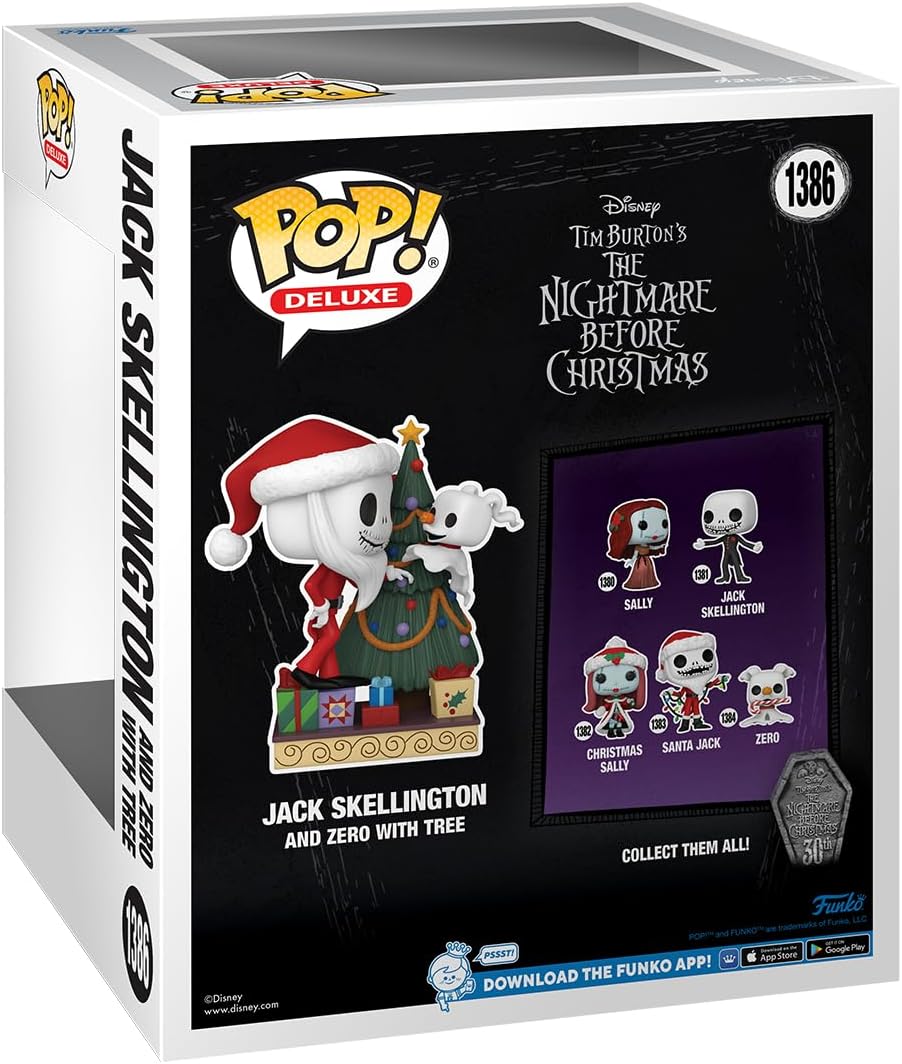 Funko POP! Deluxe: Disney the Nightmare Before Christmas 30th - Jack Skellington & Zero With Tree - Collectable Vinyl Figure - Gift Idea - Official Merchandise - Toys for Kids & Adults - Movies Fans
