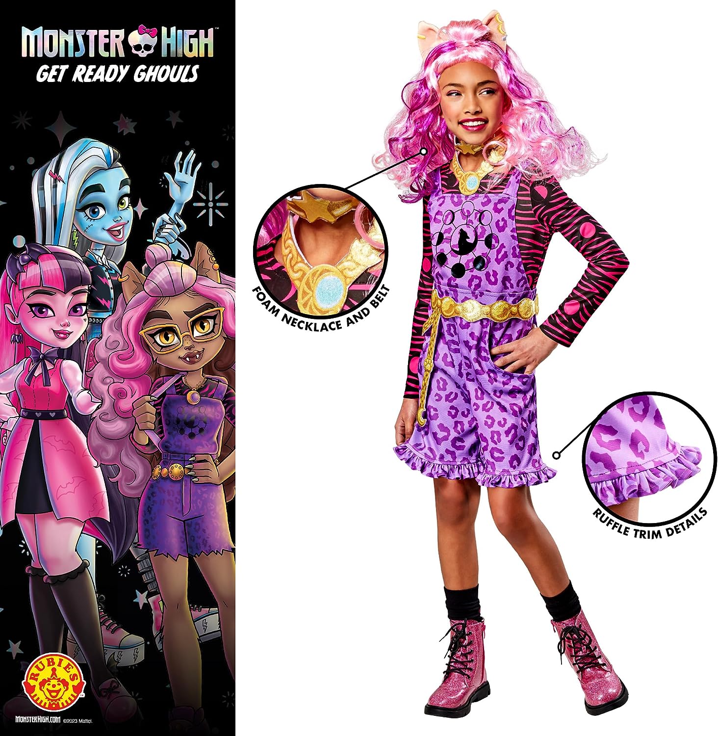 Rubie's Official Monster High Clawdeen Wolf Deluxe Child Costume, Kids Fancy Dress
