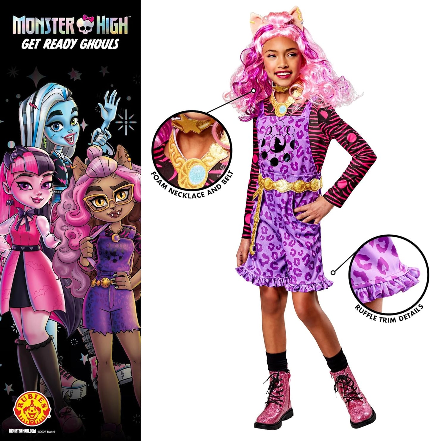 Rubie's Official Monster High Clawdeen Wolf Deluxe Child Costume, Kids Fancy Dress