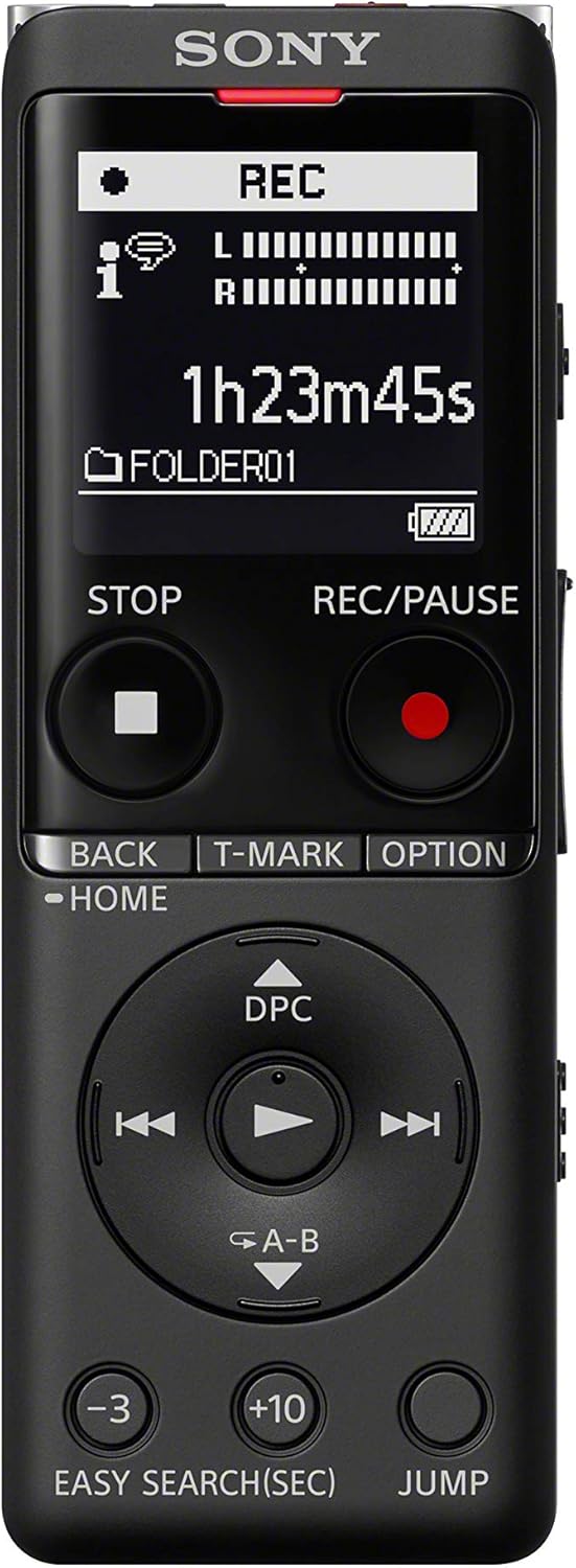 Sony Icd-UX570 MP3/LPCM Digital Voice Recorder (Dictaphone) with Built-In USB, 4GB, OLED Screen - Black Single