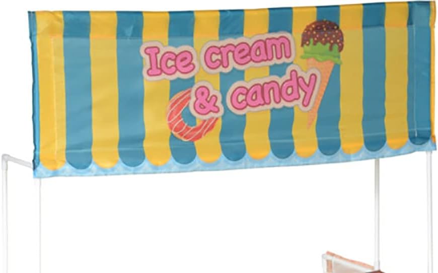 Kid's Ice Cream Candy Play Kiosk Cart Shop Fabric on Plastic Frame