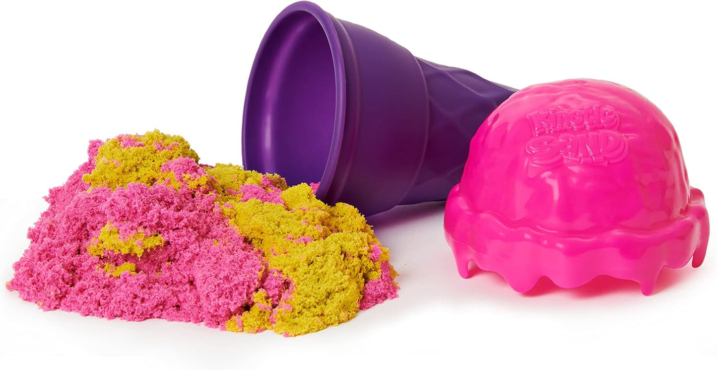 Kinetic Sand Scents, 113g Ice Cream Cone Container with 2 Colours of All-Natural Scented (Styles May Vary)
