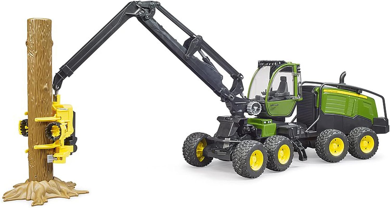 John Deere 1270G Forestry Harvester with Tree Trunk