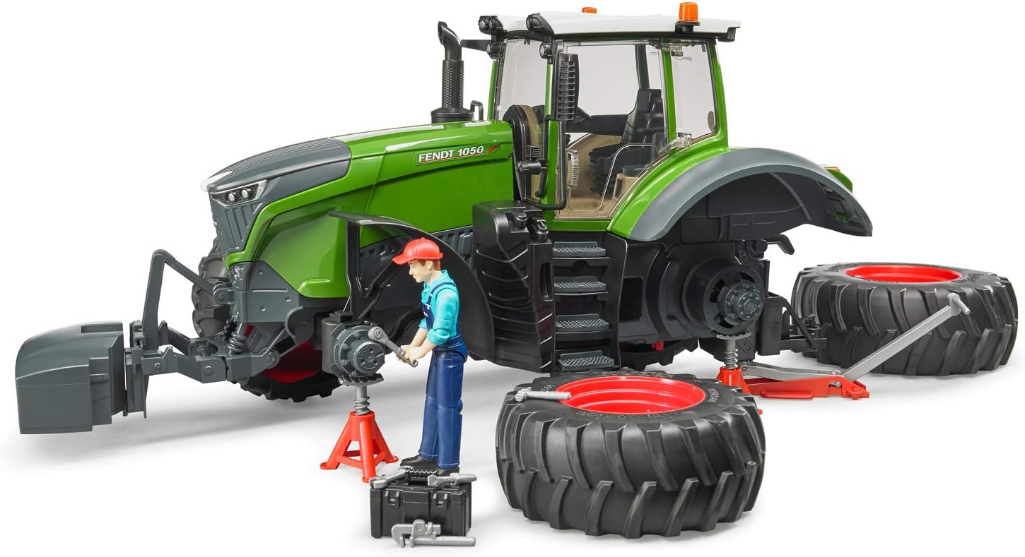 Bruder Fendt 1050 Vario Tractor with Mechanic and Accessories