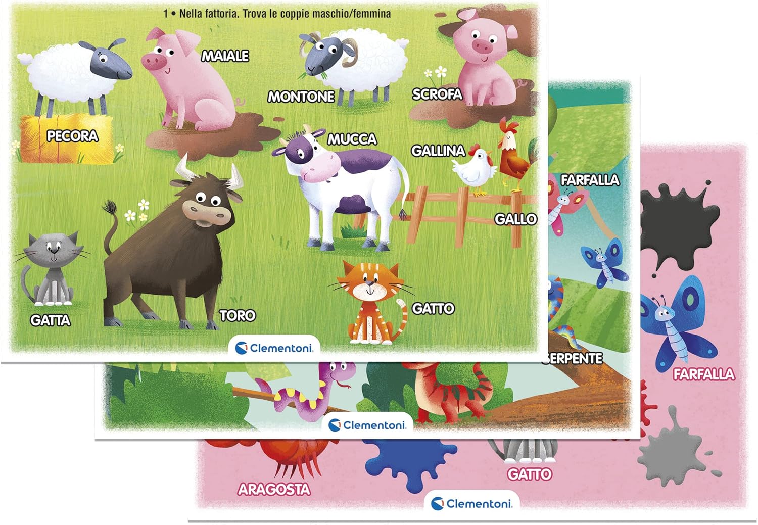Clementoni - 16384 - Sapientino Animali E Natura - Banquet with Activity Cards and Interactive Pens, Educational Game 3 Years, Electronic (Italian Version) - Made in Italy