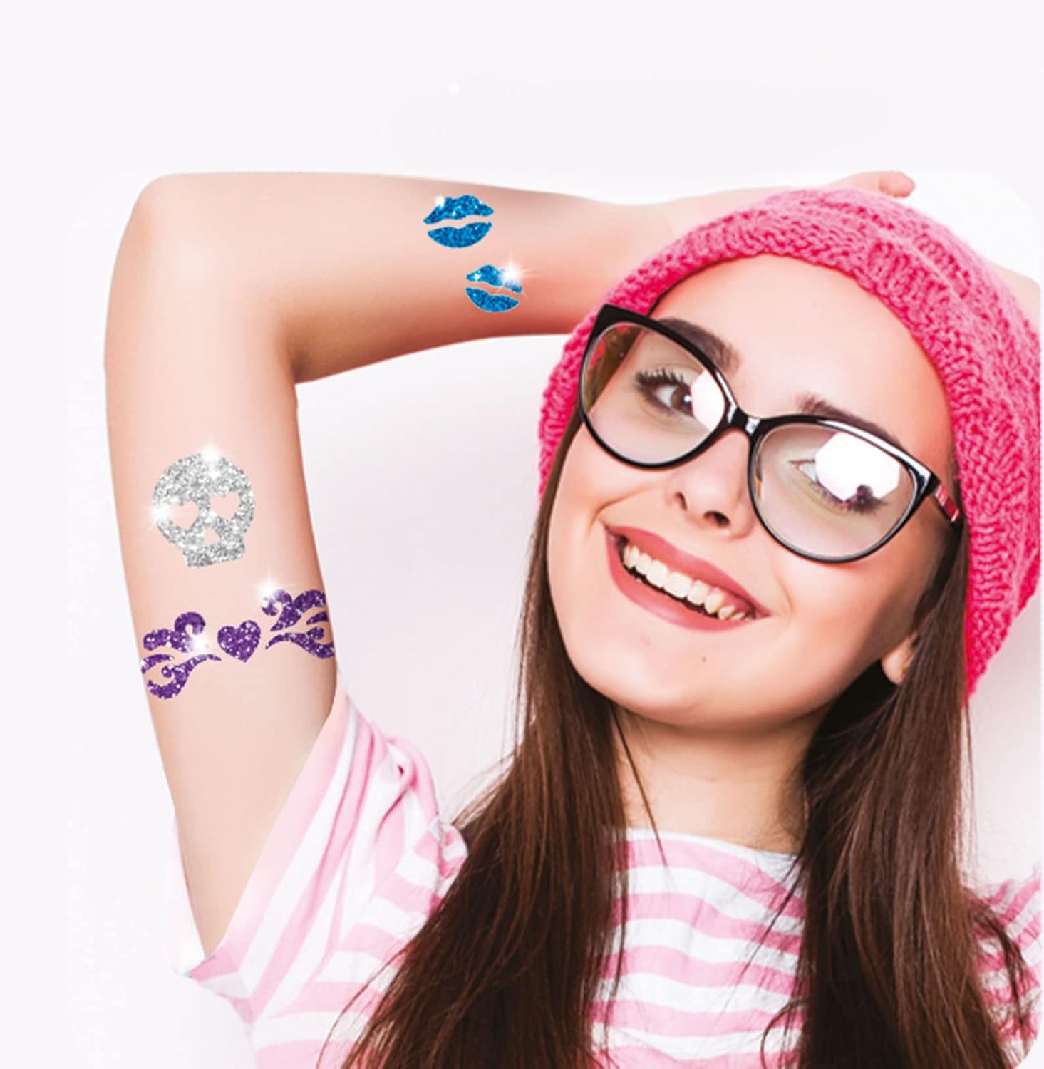Clementoni 18733 Chic-Crazy Art and Craft, Gift for Girls 6 Year, Kit for Kids, Temporary Tattoos, Creative Toys, multi-color