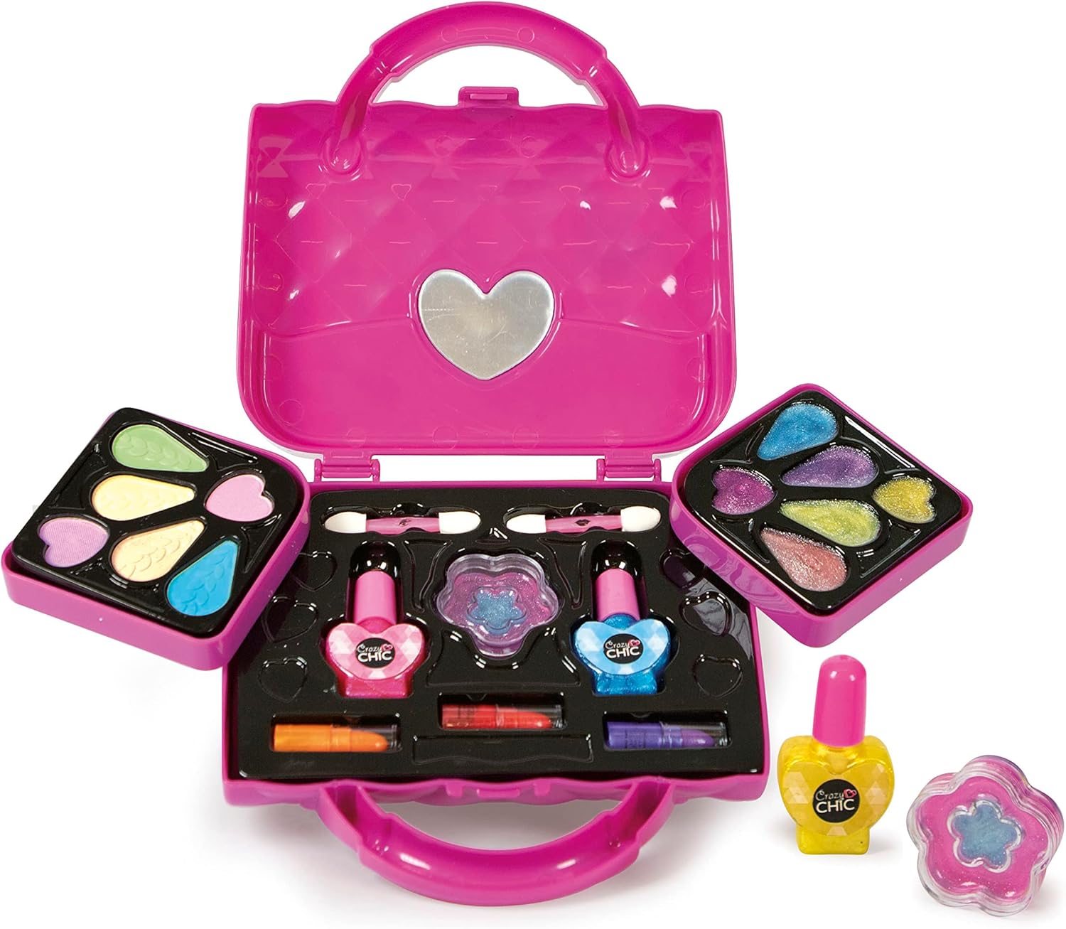 Clementoni 18743 Crazy Chic-Make Girl Bag, Washable, Cosmetic Set Children 6 Years, Handbag with Makeup, Multi-Coloured