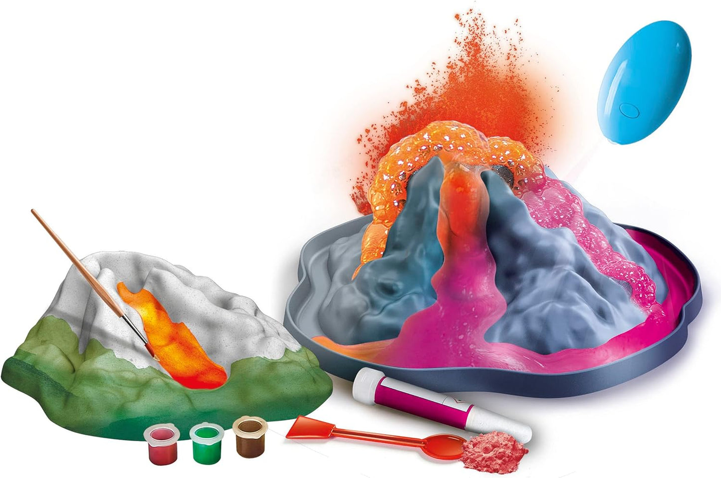 Clementoni - 19354 - Science and Play Lab - Volcanoes and Super Eruptions - Scientific Experiments for Children from 8 Years, Fluorescent Educational Volcanic Eruption (Game in Italian), Made in Italy