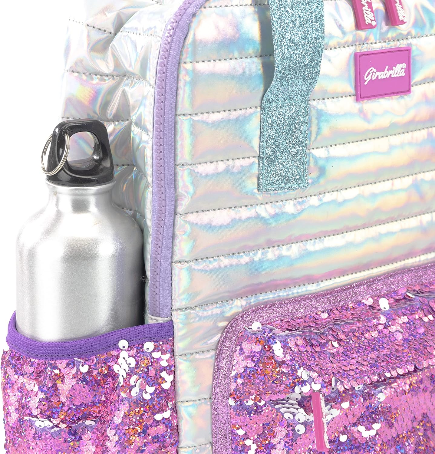 Girabrilla -Nice Group Puffer Glam School Backpack for Girls with Reversible Sequins Pockets, Assorted Color, One Size, 19001