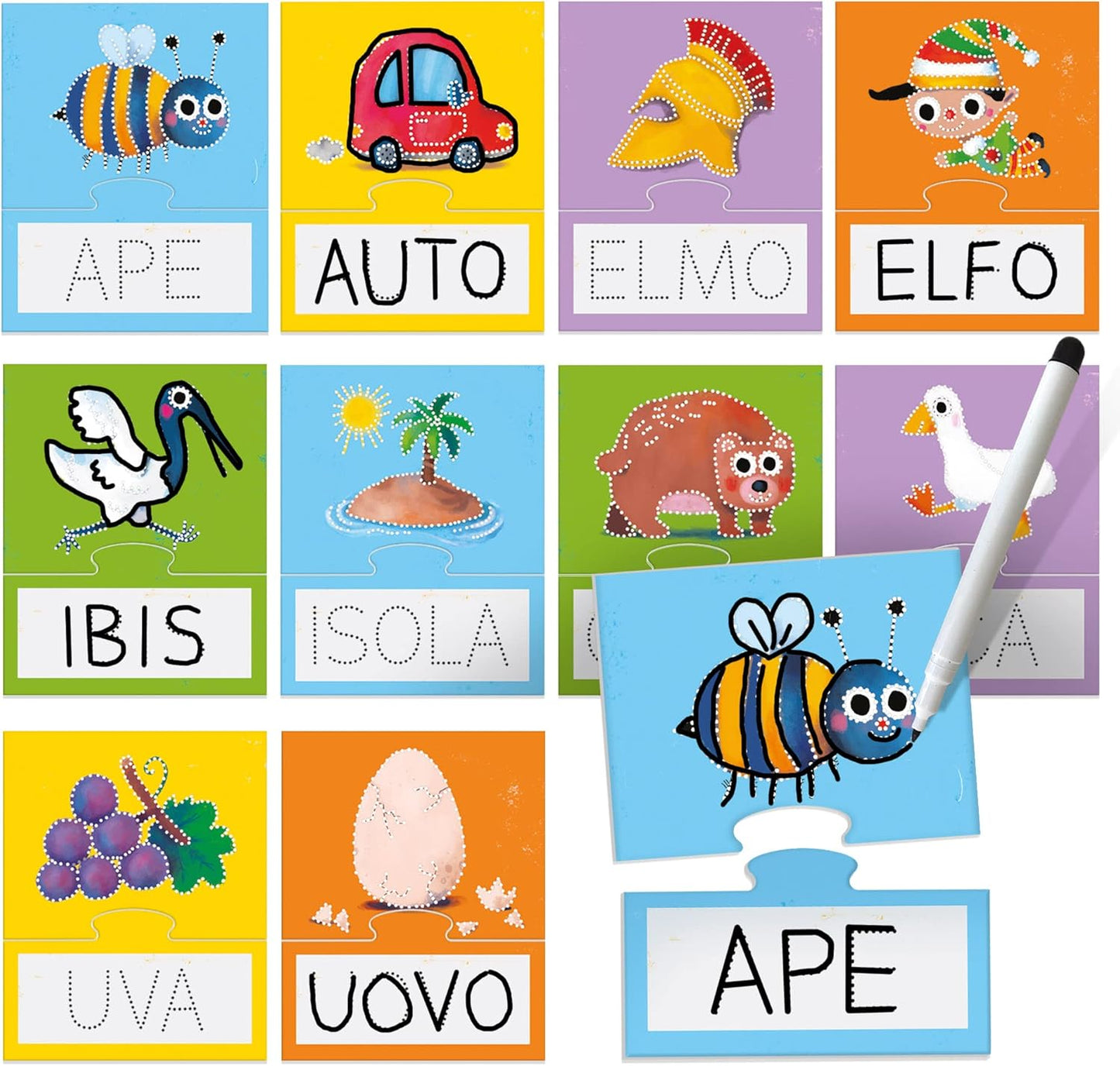 Headu IT51654 Vowels and Prewriting Educational Game, Multicolor