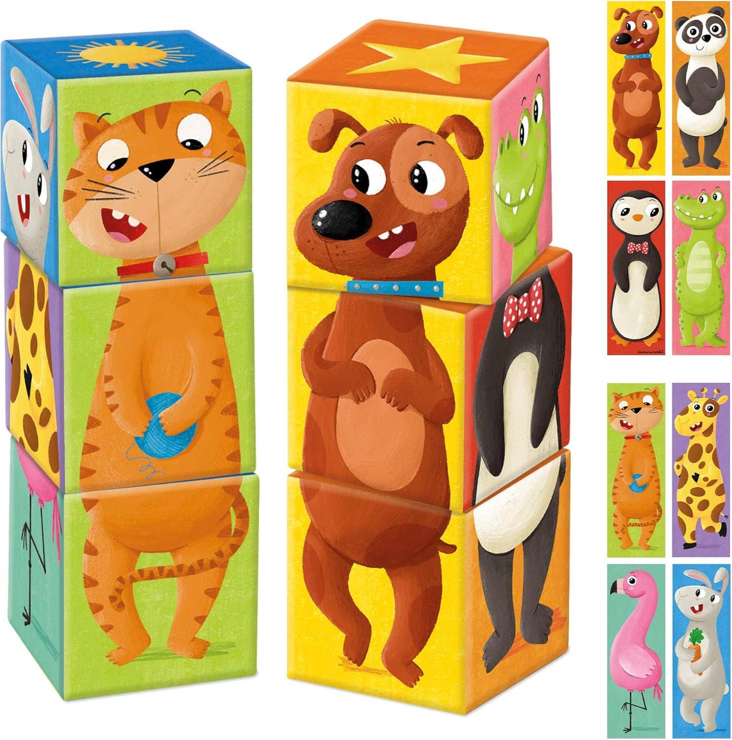 Goula 53468 Stackable Cube Puzzle Ages 2 and Up, multicoloured