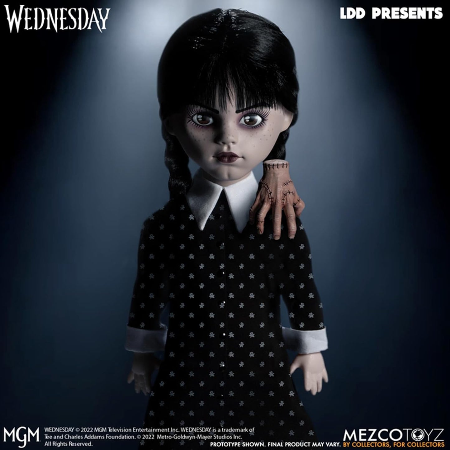 Mezco LDD Presents Wednesday Doll Black/White, 100% Plastic, Gift Boxed