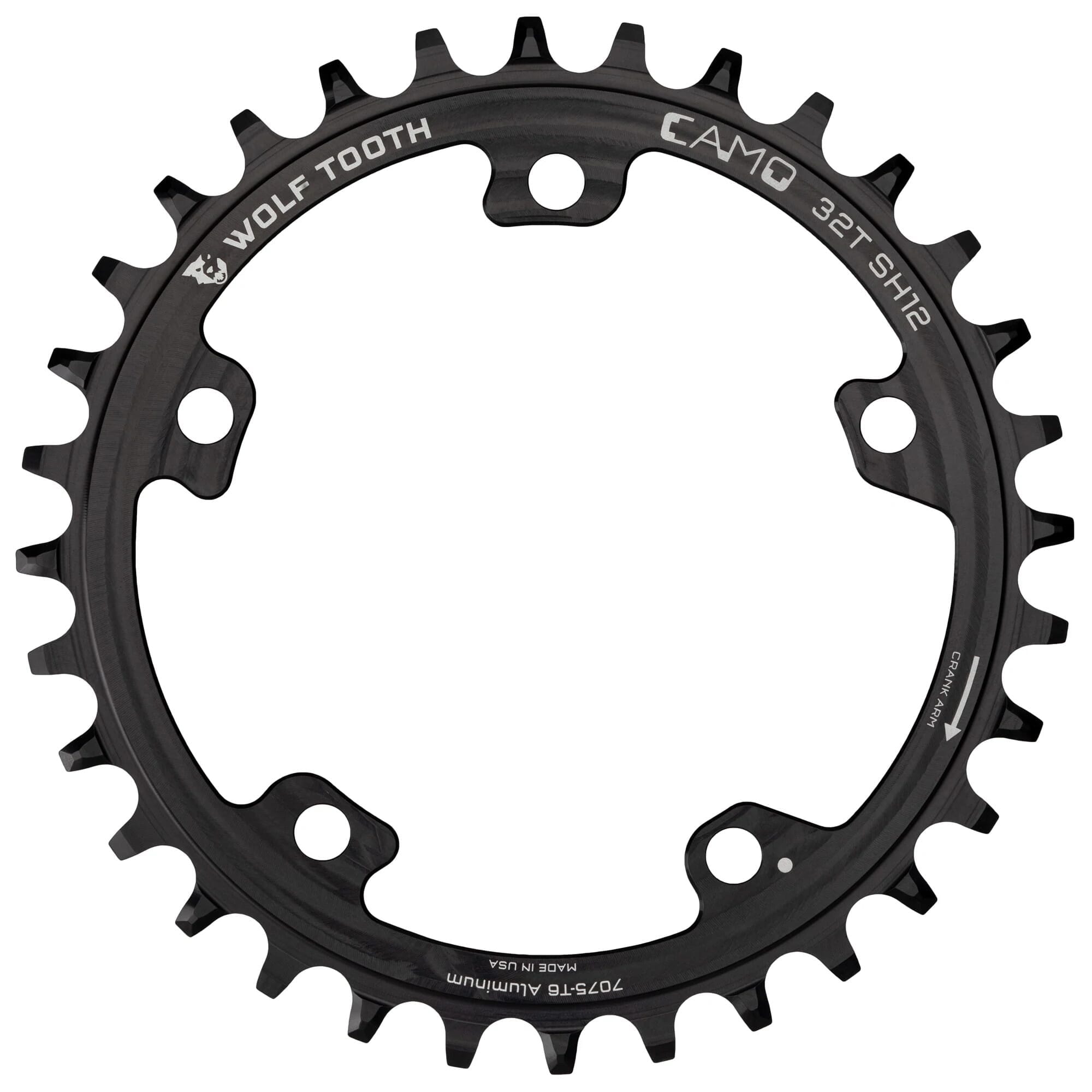 Wolf Tooth CAMO Round Chainring for 12 Speed Shimano Hyperglide Drop Stop ST 32T