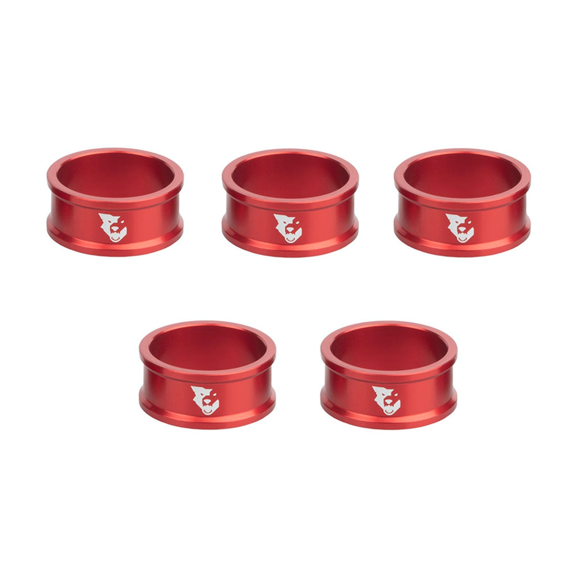 Wolf Tooth Precision Headset Spacers - 5 Pack Red 15mm