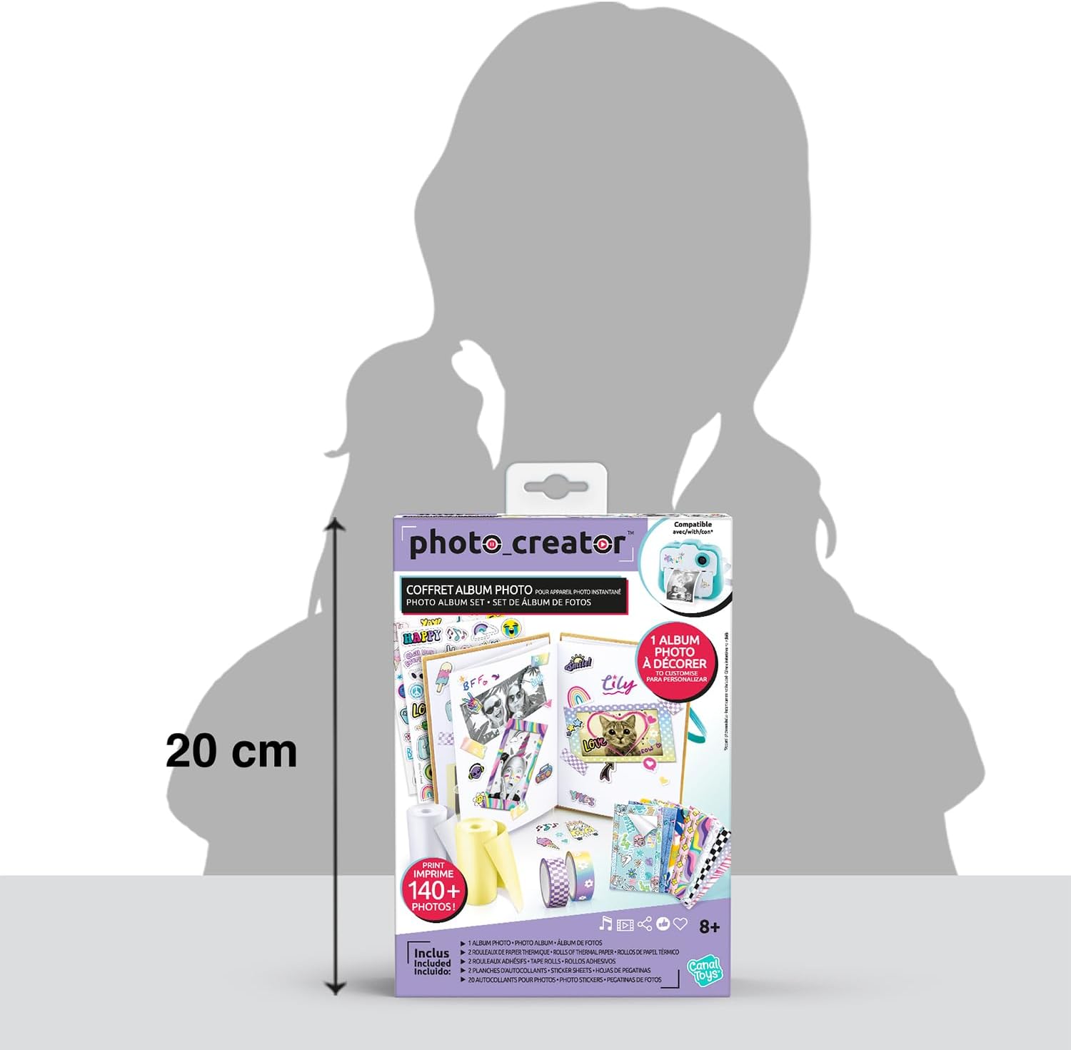 Canal Toys Set of Instant Printing Album with 2 Rolls of Paper, 2 Sheets of Stickers and 20 Adhesive Photo Frames 007-Channel Toys, CLK 007