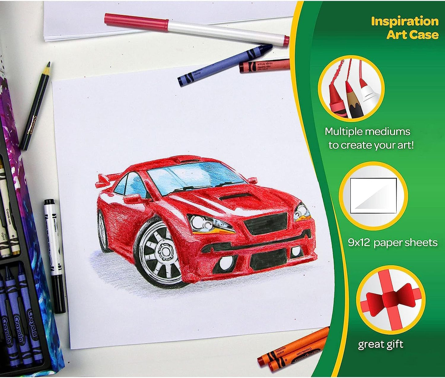 Crayola Inspiration Art Case Coloring Set - Rainbow (140ct), Art Kit For Kids, Back to School Supplies, Toys for Girls & Boys