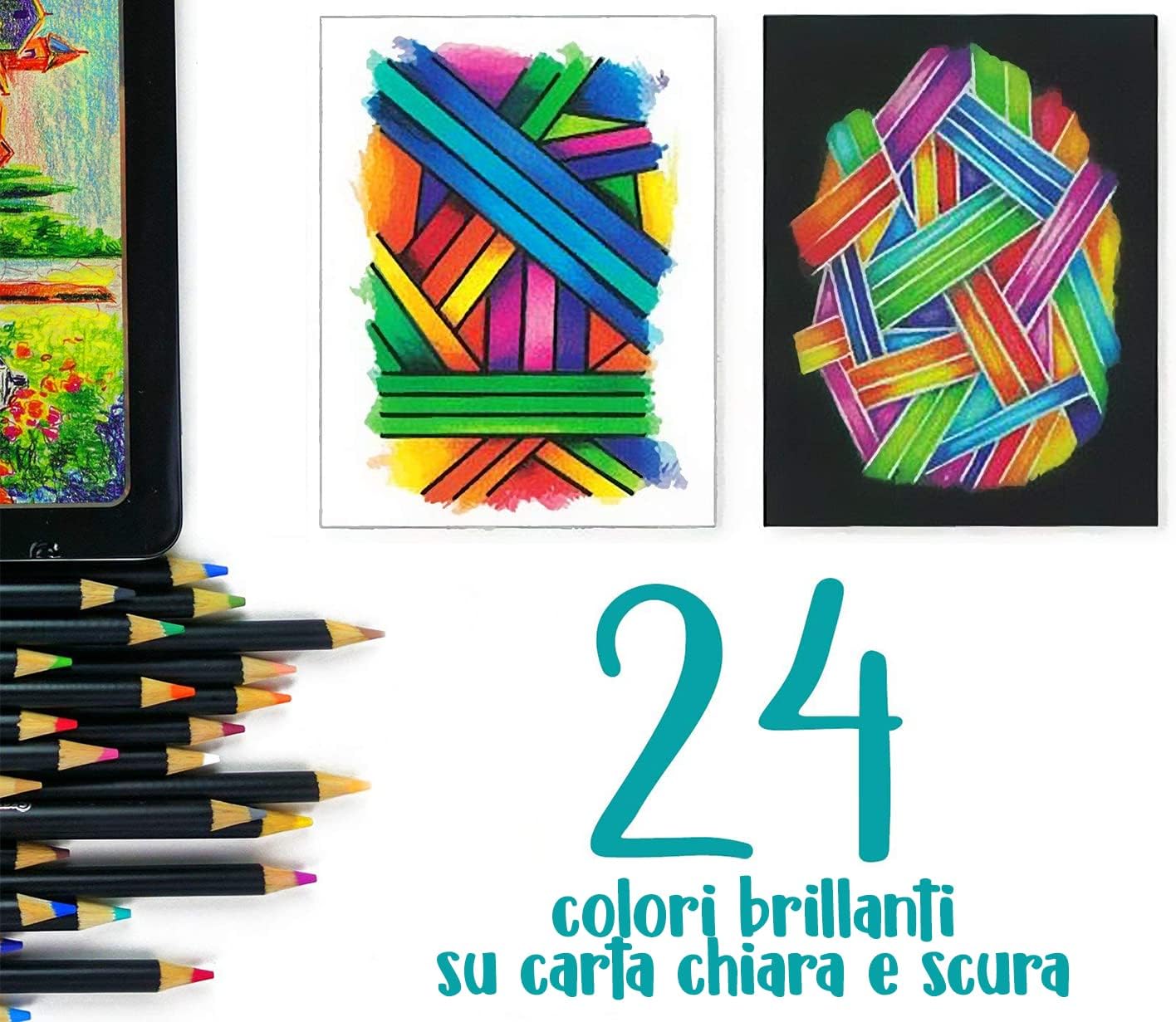 CRAYOLA - Signature, 24 colouring pencils shades and shadows, in decorated tin box, creative activity and gift, 68-2026