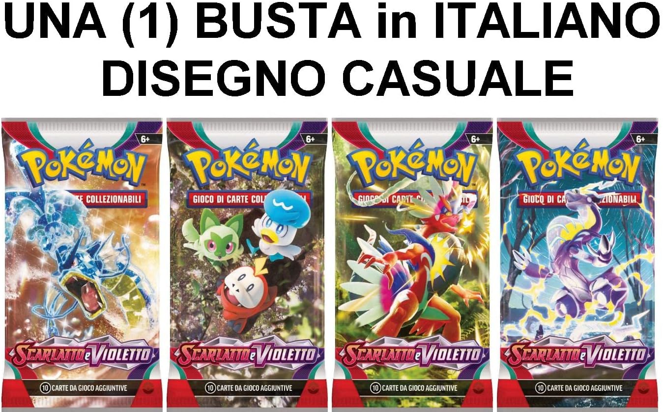 Pokemon SCARLATTO and VIOLETTO 1 Pack Single Envelope Italian Booster with 10 cards - Artwork RANDOM - (ENGLISH) Sachet (EN