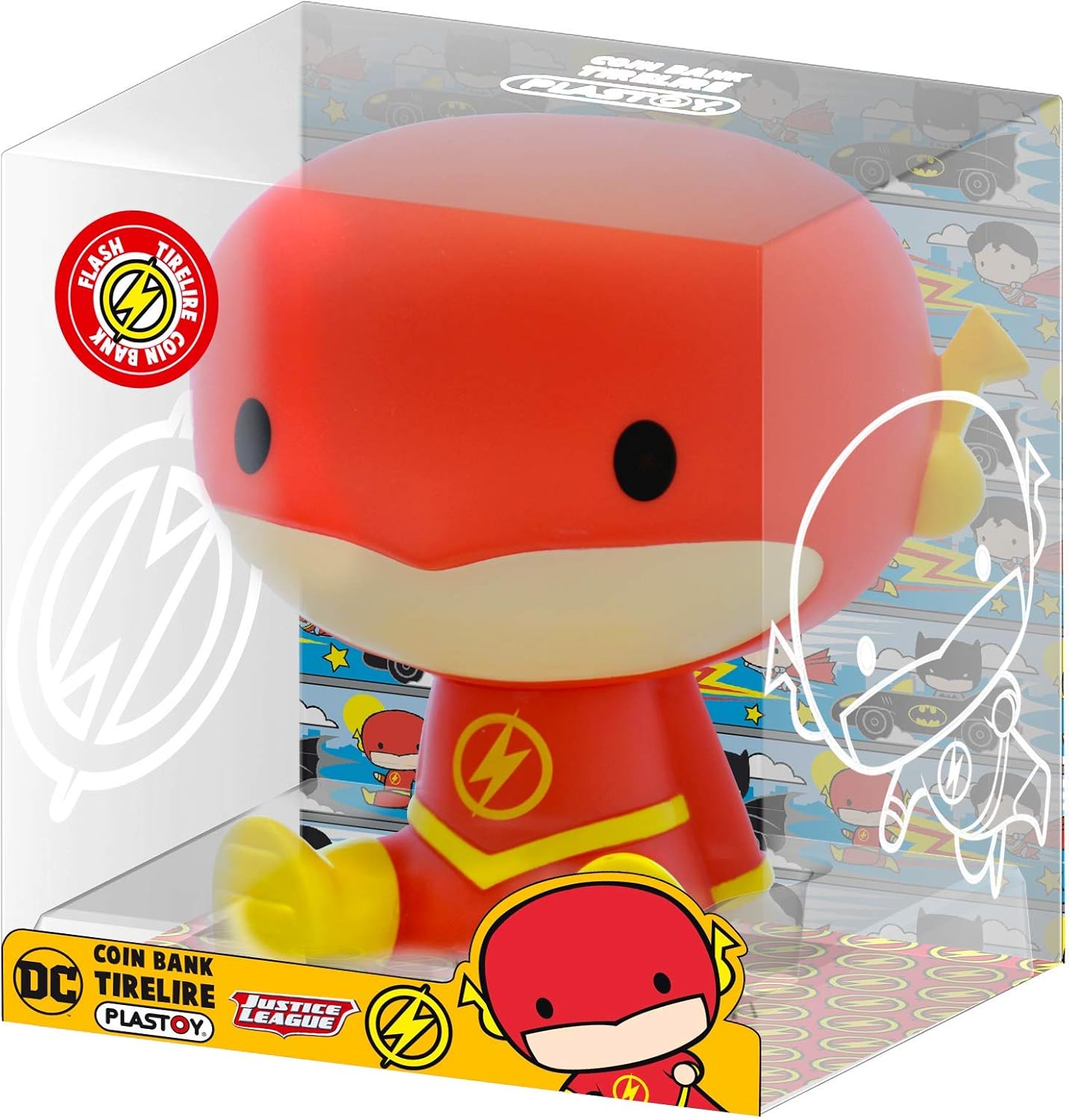 Funbox Media 80078 DC Comics Super Heroes Hucha Chibi Flash 16cm, multi-coloured