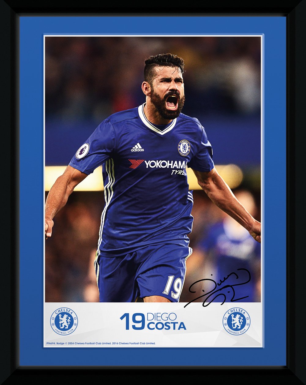 GB eye LTD, Chelsea, Costa 16/17, Framed Print, 15 x 20cm, Wood, Multi-Colour, 24 x 20 x 2.4 cm