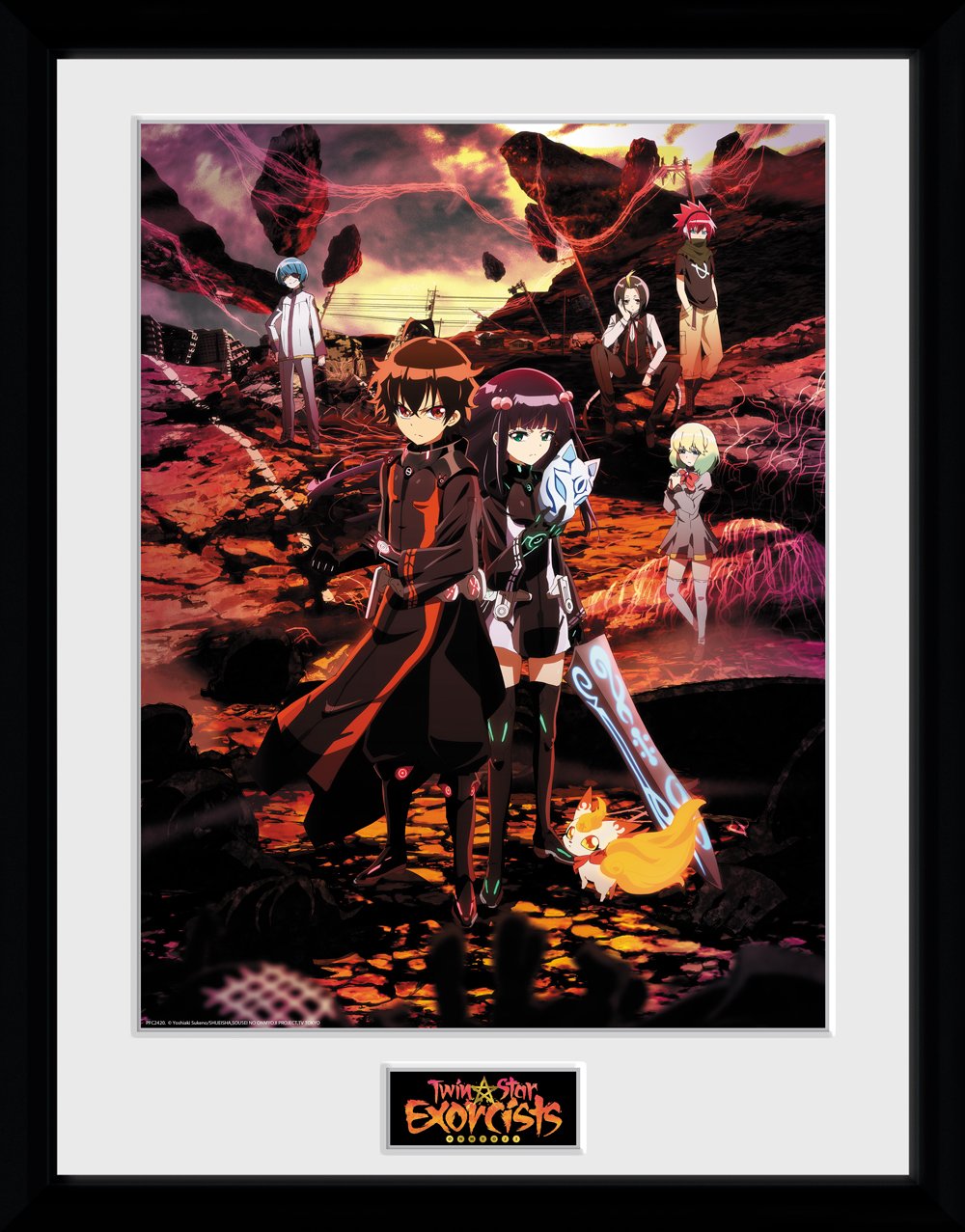 GB eye Twin Star Exorcists Key Art Framed Print, Wood, Various