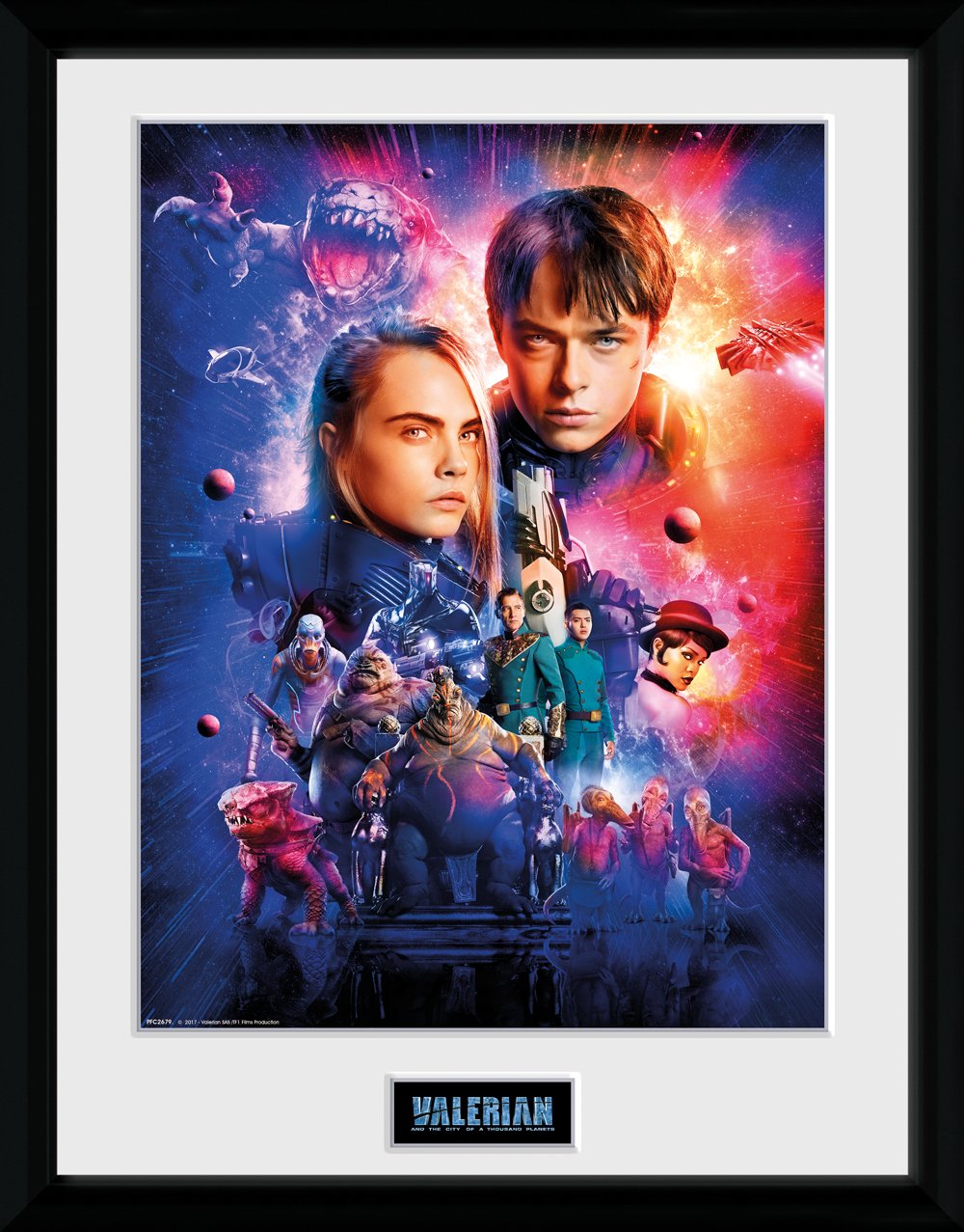 GB eye Valerian Cast Framed Print 30x40cm, Wood, Multi-Colour