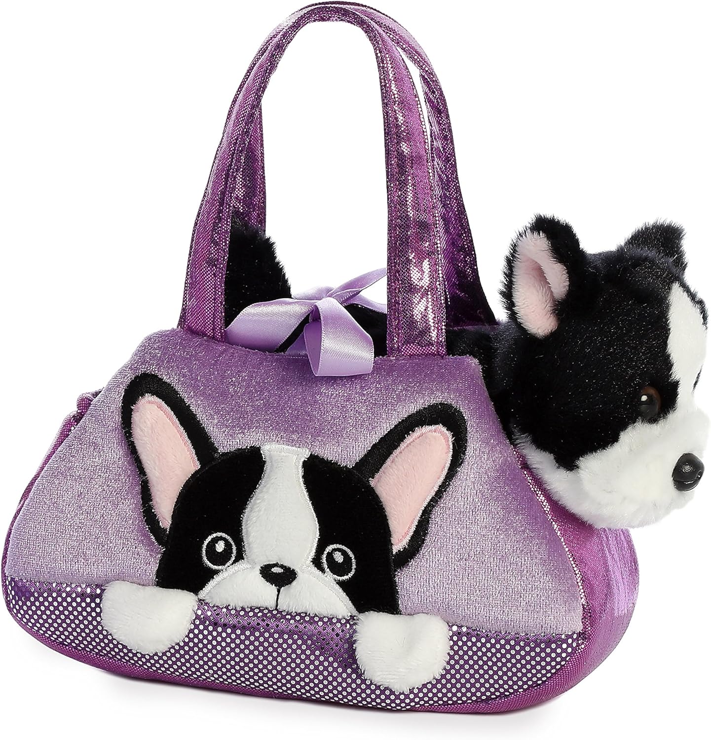 Aurora, 32829, Fancy Pal, Peek-A-Boo French Bulldog, 8In, Soft Toy, Purple and Black