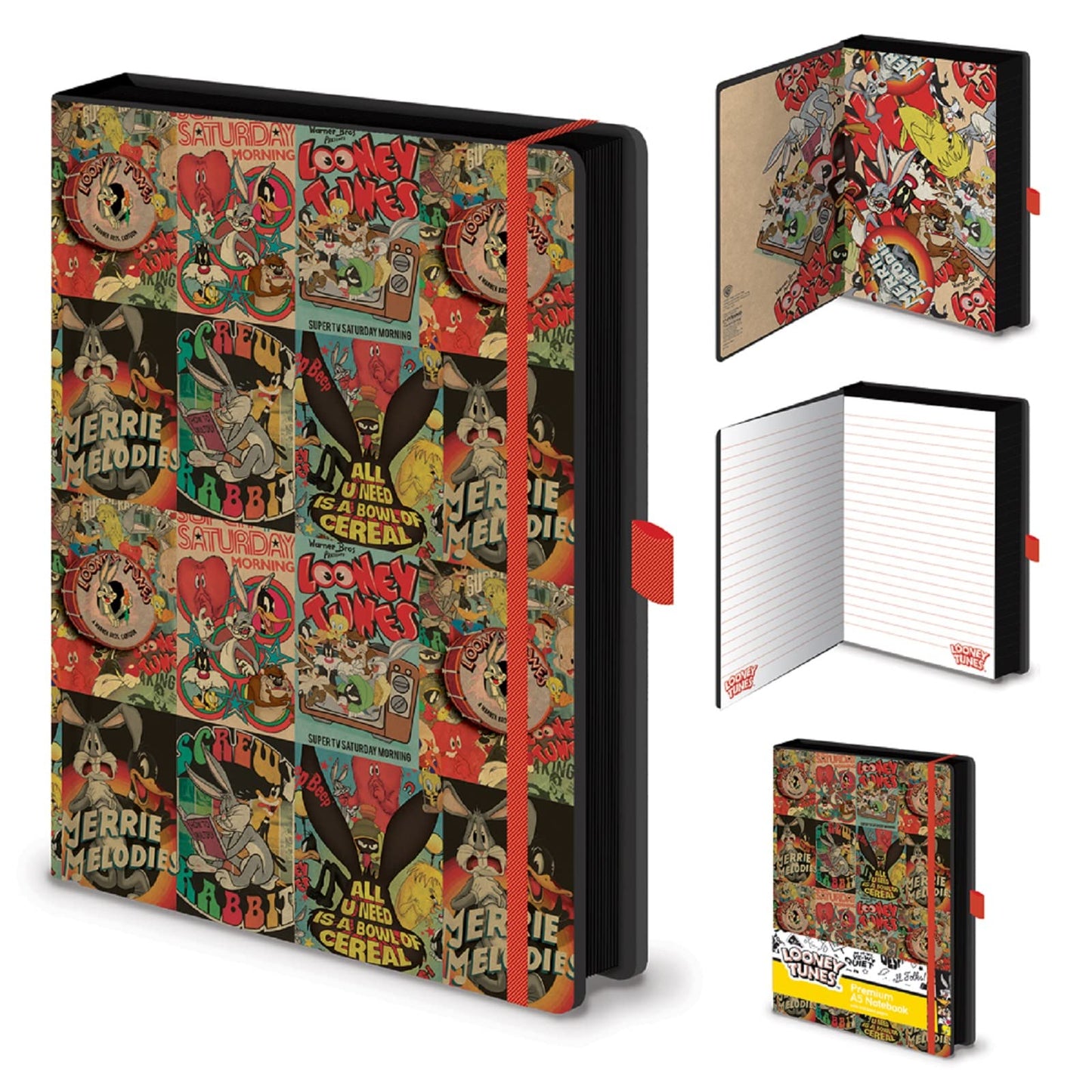Pyramid International Looney Tunes A5 Notebook (Vintage Covers Design) - Official Merchandise