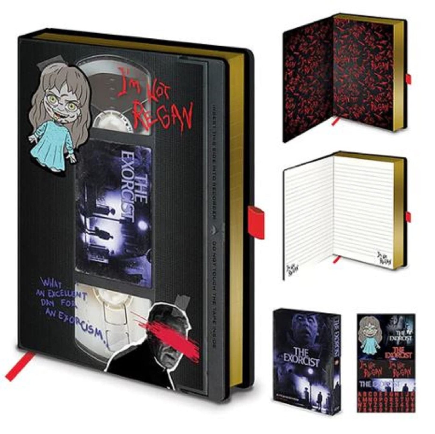 The Exorcist Journal Notebook A5 (Retro VHS Cassette Tape Design) Exorcist Note Book in Matching Presentation Gift Box, 240 Lined Pages. The Exorcist Book - Official Exorcist Merchandise