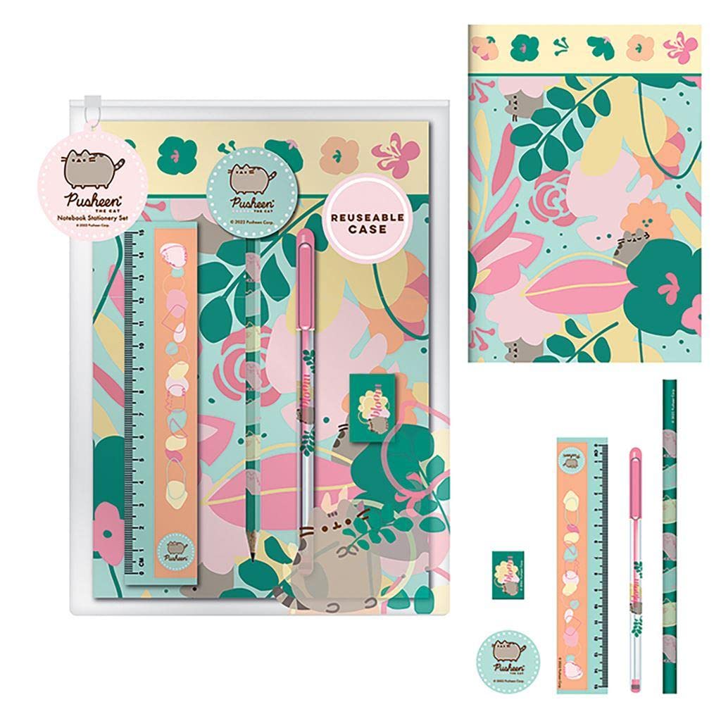 Pusheen Botanical Stationery Set (One Size) (Green/Yellow/Pink
