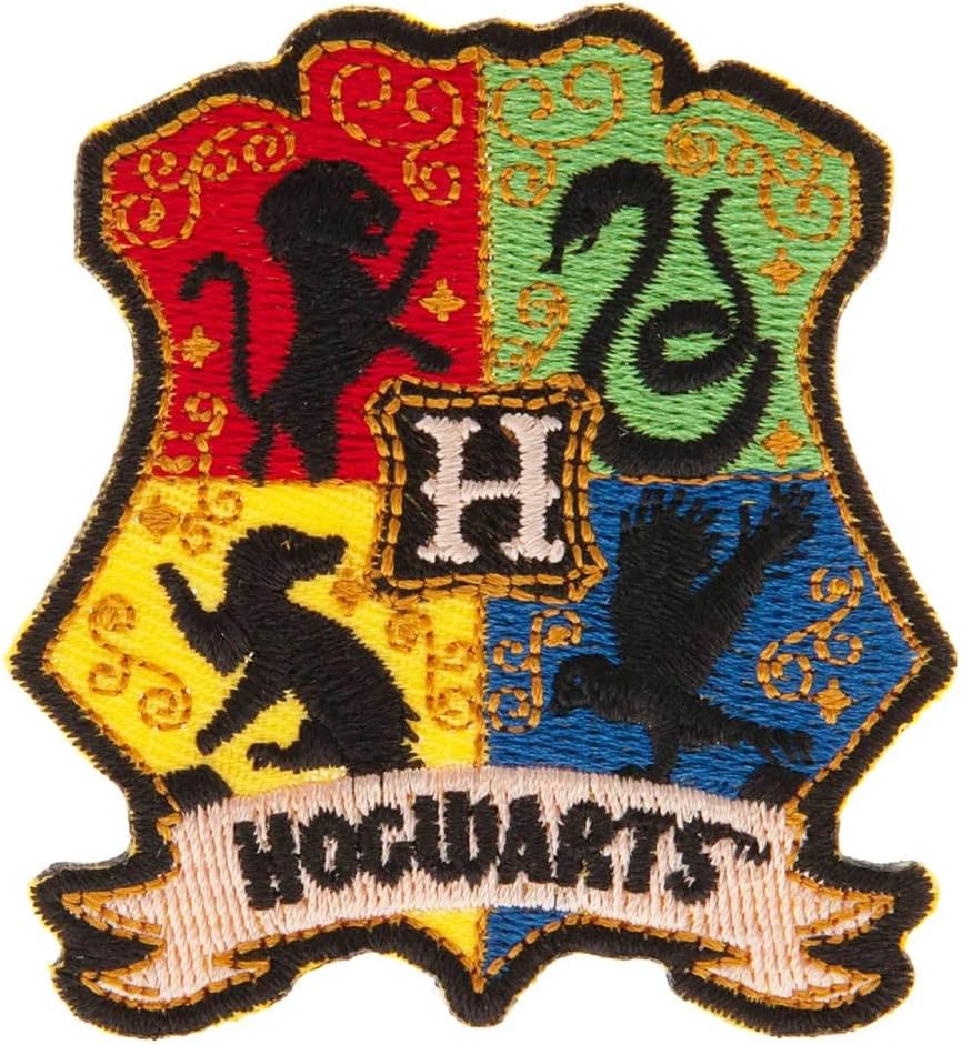 Harry Potter Hogwarts Crest Iron On Patch (65mm x 60mm) (Multicolored)