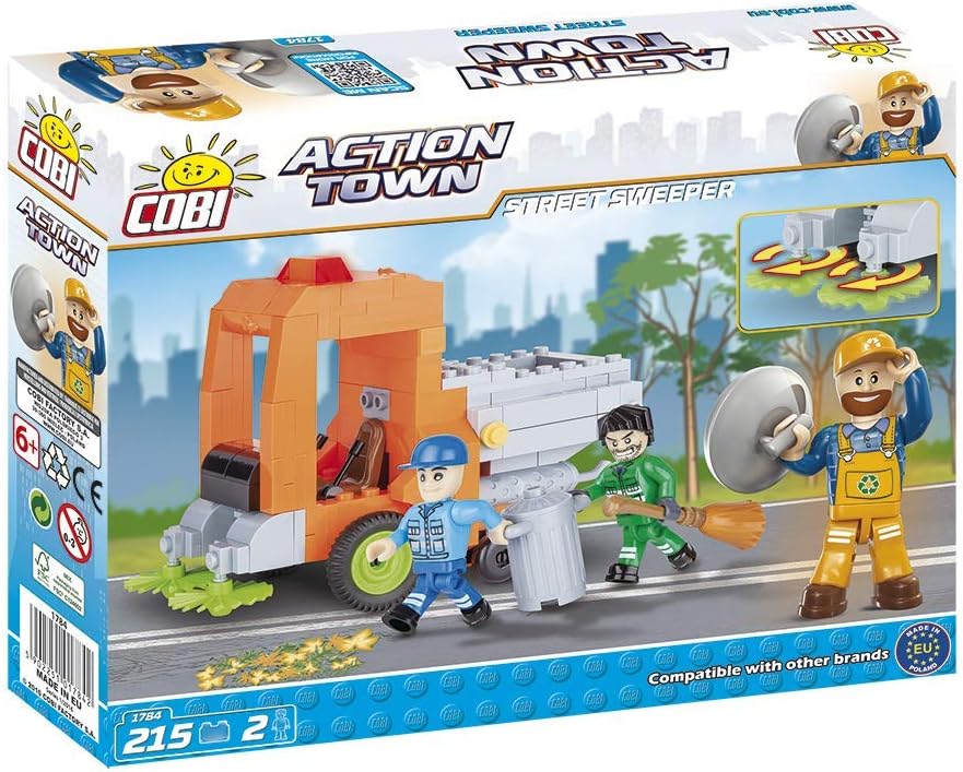 COBI 1784 Action Town - Street Sweeper (215 Pcs) Toy, Orange