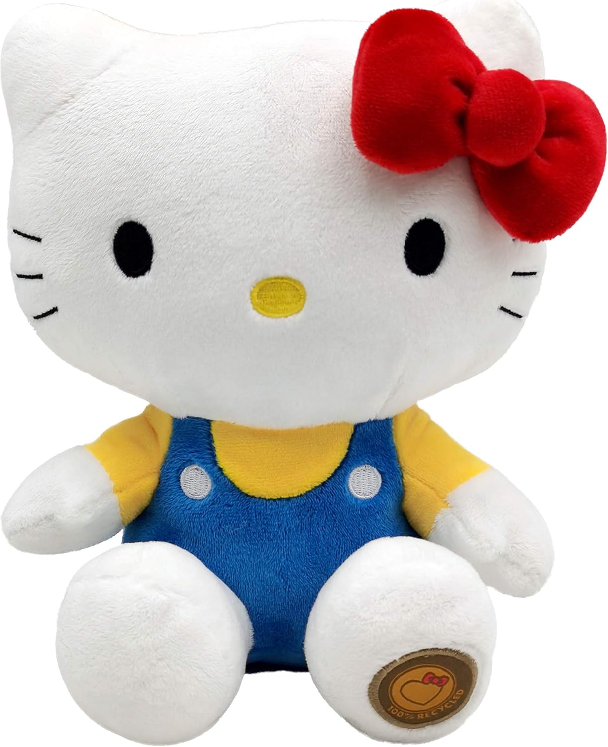 Joy Toy Hello Kitty Classic Eco Plush 24 cm in Reusable Cardboard Bag - The Plush is Made from 100% Recycled PET Bottles