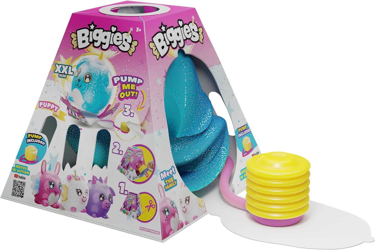 Biggies Unicorn - Opblaasbare mega knuffel - Superzacht en supergroot