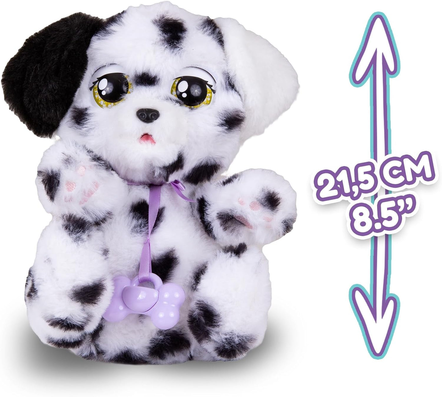 BABY PAWS Sleeping Puppies - Dalmatian An Interactive Plush, Which Makes Sounds, Opens and Closes Its Eyes, and Has A Bag To Take The Puppy Around with You - Gift for Girls and Boys +18 Months