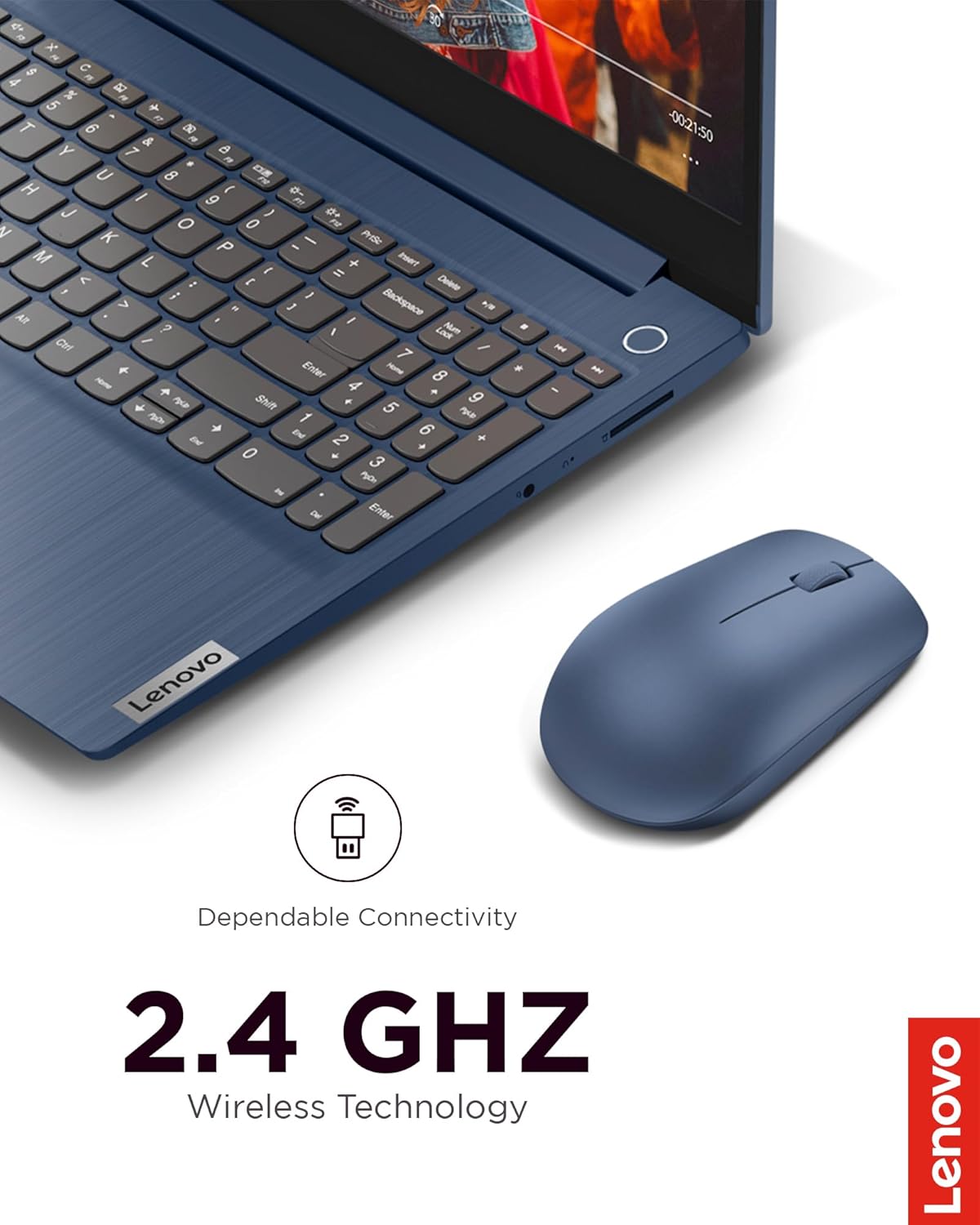 Lenovo 530 Wireless Mouse, Ambidextrous Design, Nano USB Connection, Compatible with Windows Laptops and PCs –