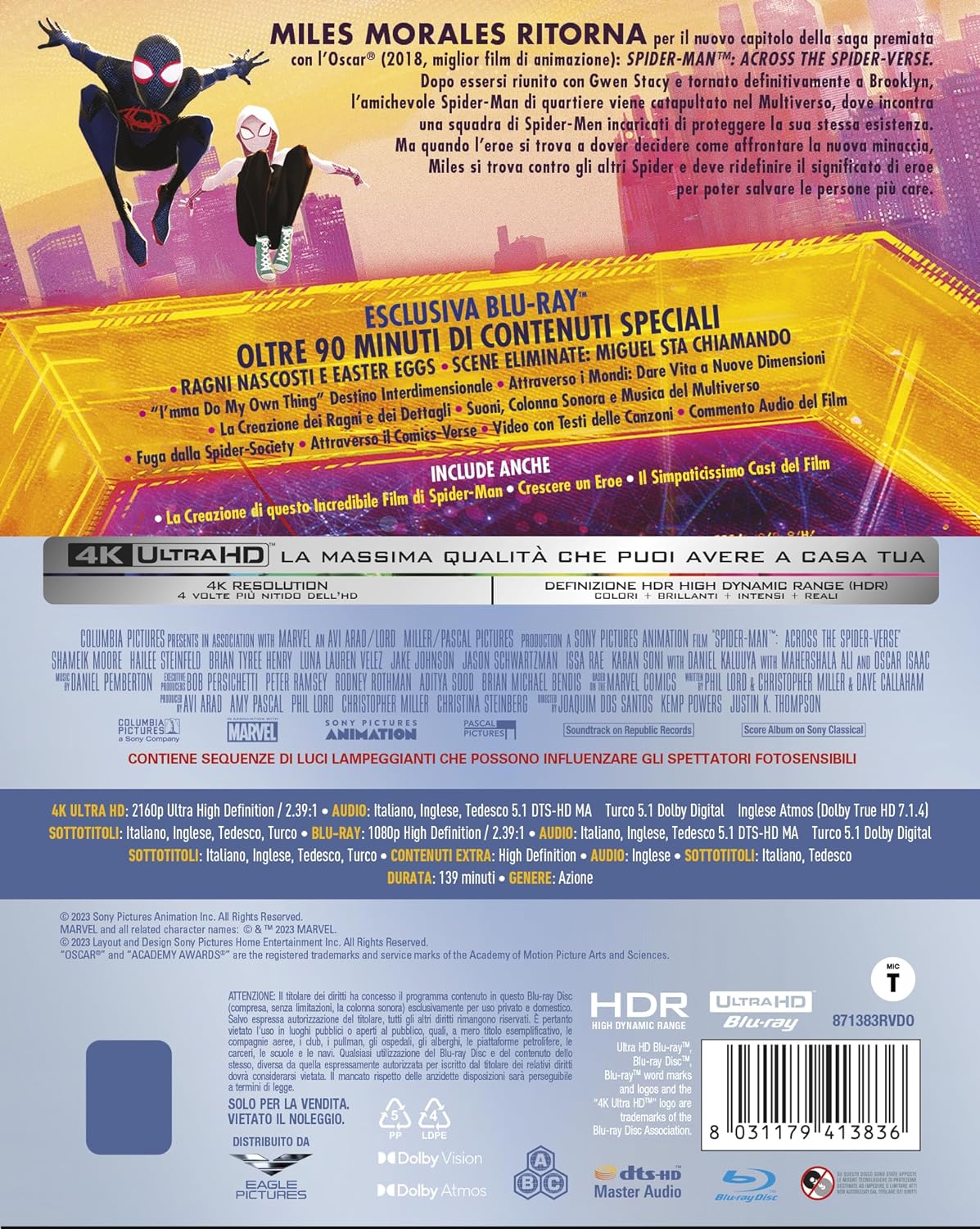 Spider-Man: Across The Spider-Verse - 4K Steelbook (Bd 4K + Bd Hd) + 6 Card