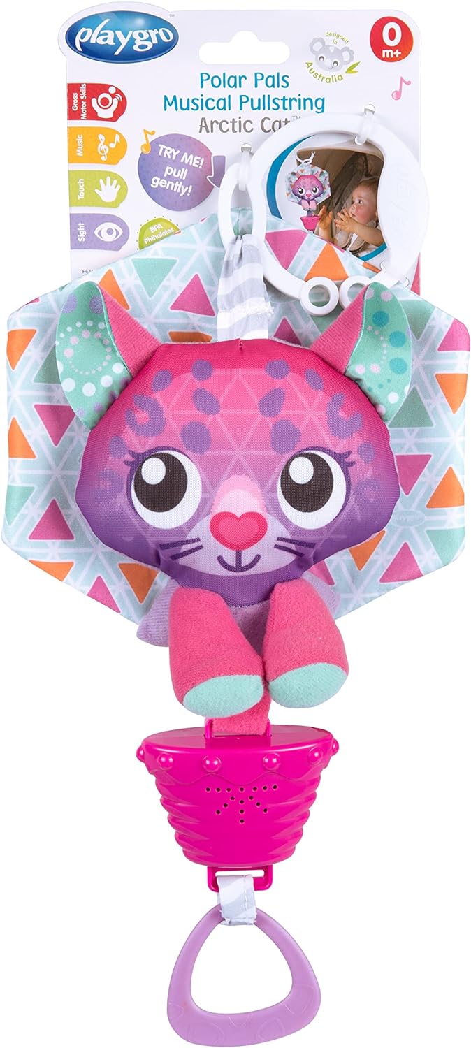 Playgro - Polar Pals Musical Pullstring Cat - (PG0188321
