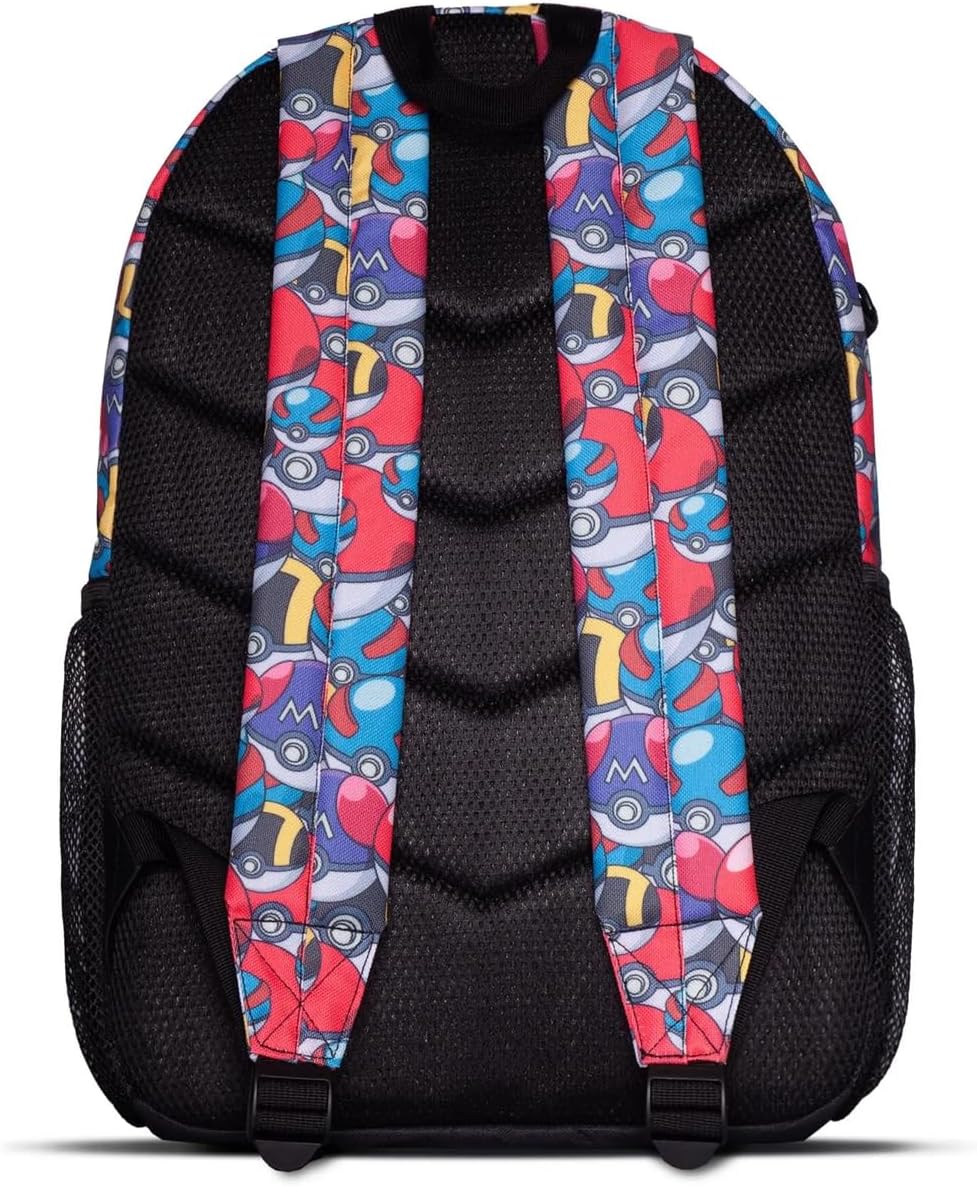 Pokemon Catch 'Em All Sublimation All-Over Print Backpack, Black (Bp108511pok