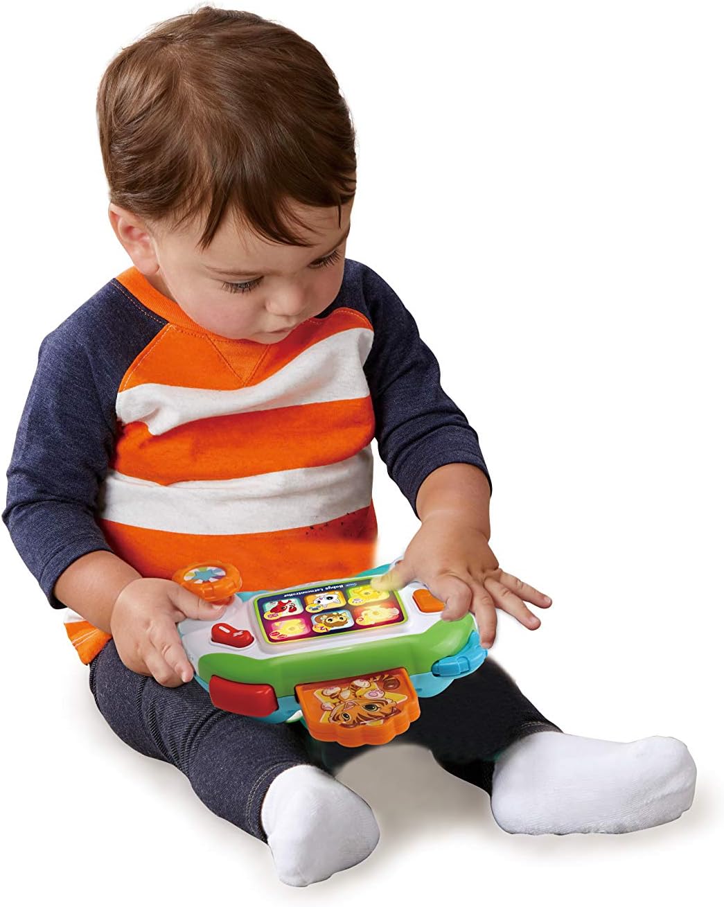 VTech Baby Console delle Scoperte, Joystick Interattivo per Neonati, Impara gli Animali e l'Alfabeto in Italiano e Inglese, Gioco Neonato con Pulsanti Realistici, Batterie Incluse, 9-36 Mesi