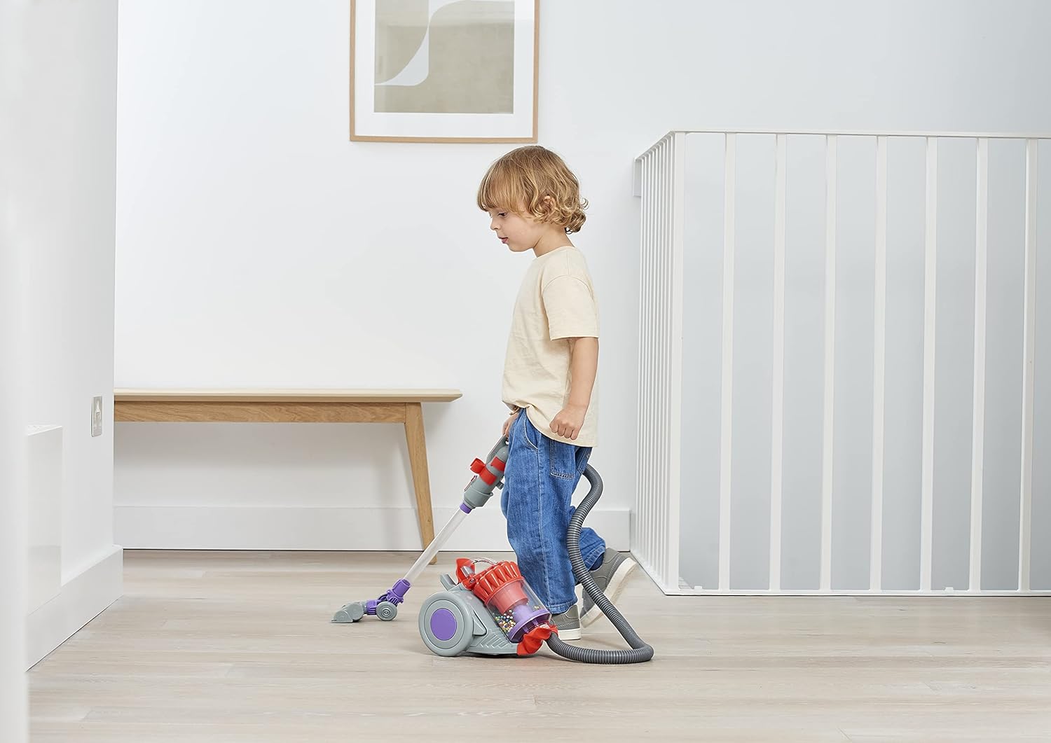 Casdon Dyson DC22 Vacuum Cleaner | Toy Dyson DC22 Vacuum Cleaner & Henry Cleaning Trolley | Henry-Inspired Toy Cleaning Trolley For Children Aged 3+ | Wheels Around From Room To Room!