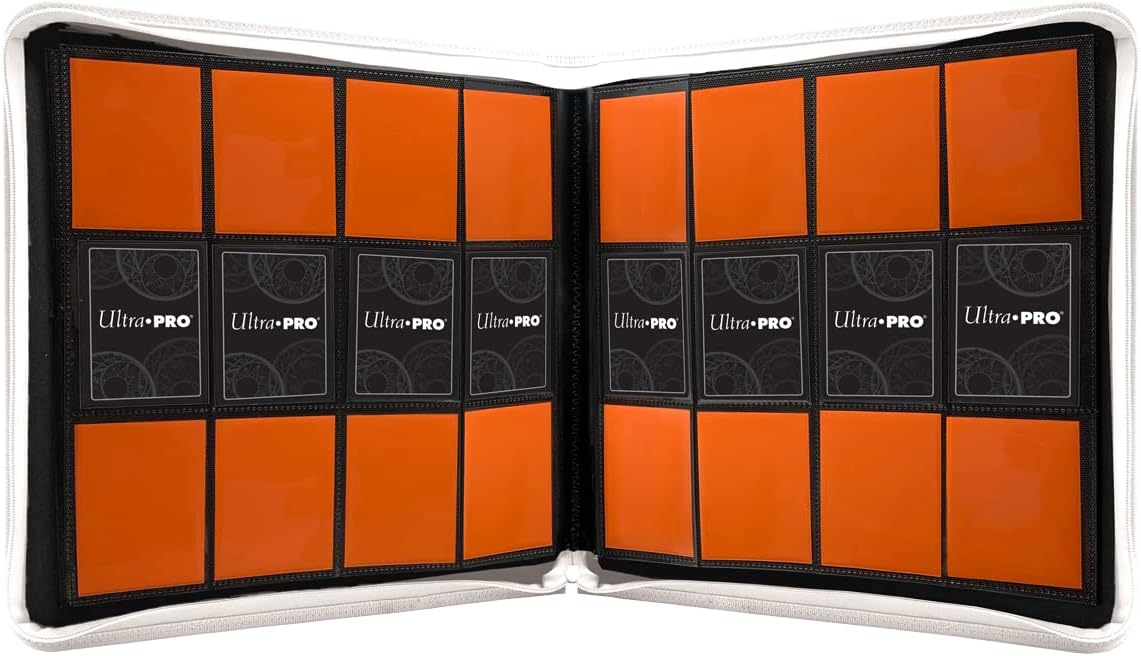 Ultra PRO - Vivid 12-Pocket Zippered PRO-Binder: White - Protect 480 Standard Size Cards In Side Loading Pockets, Protect Valuable Sports Cards & Collectible Trading Cards