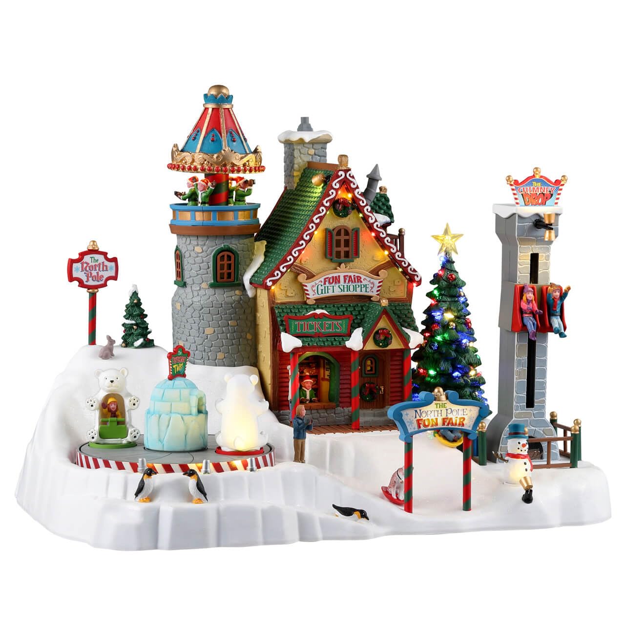 Lemax- Santa's Wonderland Sights & Sounds: North Pole Fun Fair, Multicolor (35020-UK