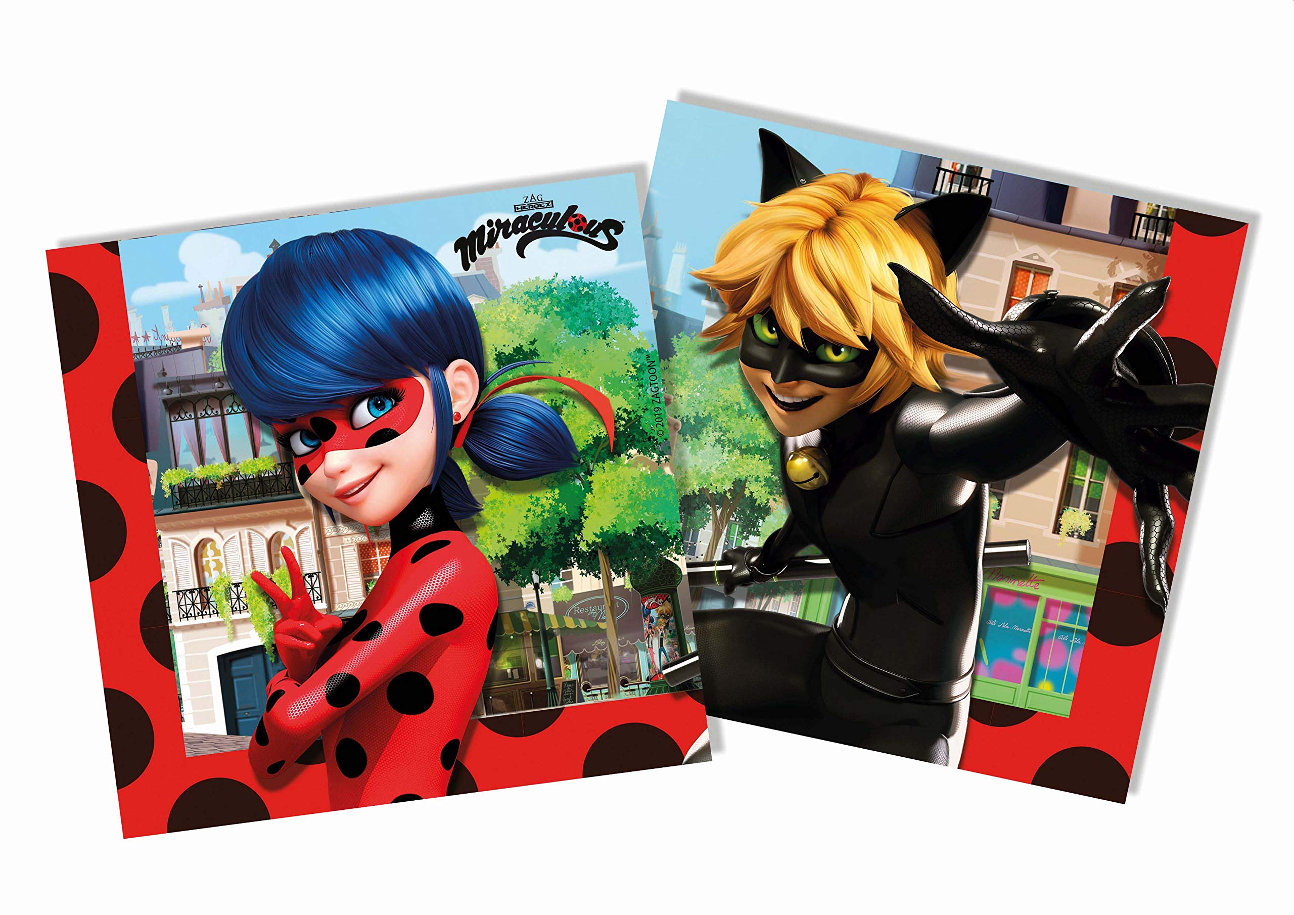 Procos 10133980 20047 Paper Napkins 33x33cm CF20 Miraculous Ladybug, Taglia Unica
