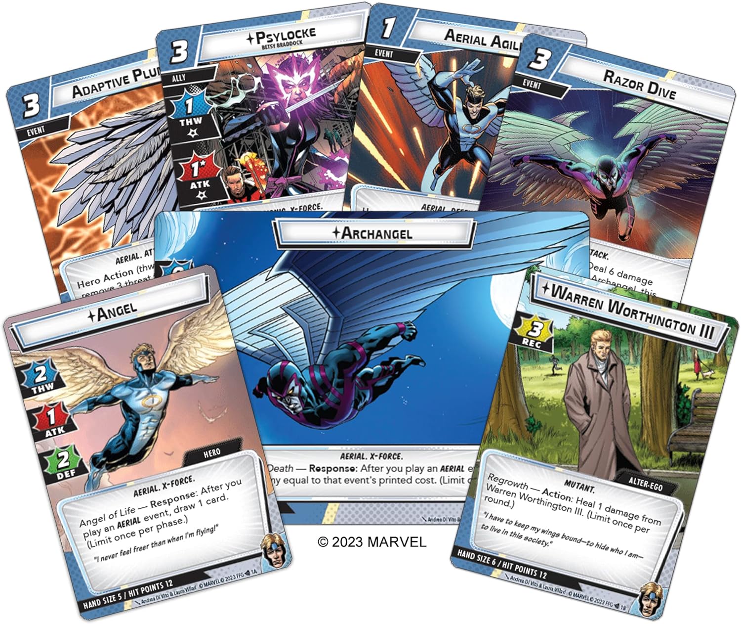 Fantasy Flight Games | Marvel Champions: Angel Hero Pack | Miniatures Card Game | Ages 14+ | 1-4 Players | 30 Minutes Playing Time