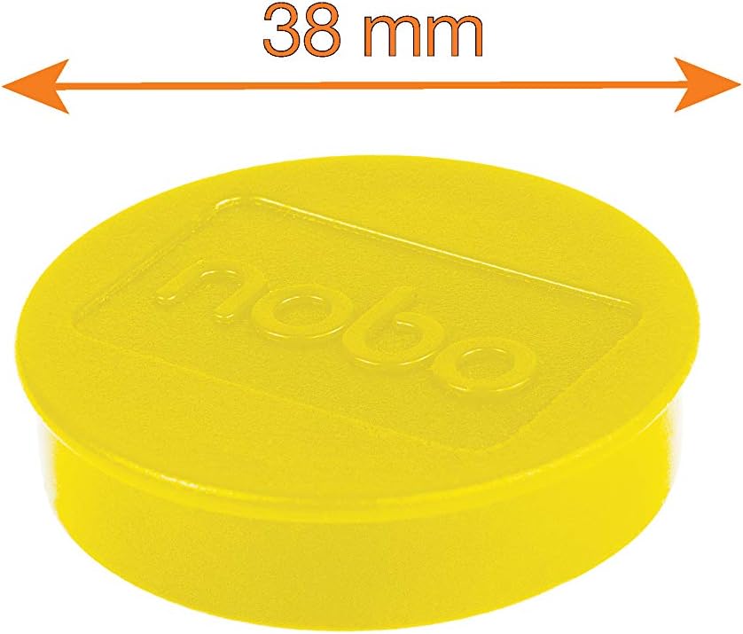 Nobo Imanes para Pizarra Blanca, 38 mm, Paquete de 10, 1915316, Variedad de Colores