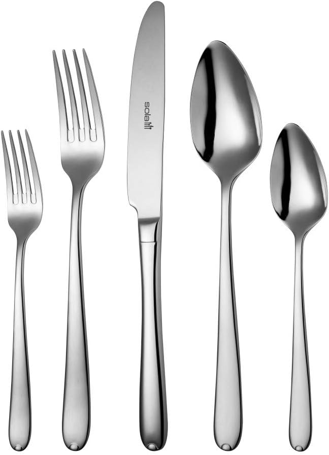 Sola Fleurie Besteck Set - 6 Personen Essbesteck - 24 Teilig, 18/10 Rostfreiem Stahl - Robustes & Elegantes Design - Tafelbesteck - Spülmaschinenfest - Set mit Messern, Gabel, Löffel & mehr 6 Personen