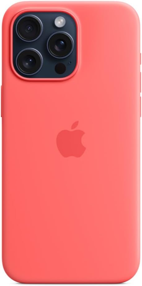 Apple - Back Cover For Mobile Phone - Magsafe Compatibility - Silicone - Guava - For Iphone 15 Pro Max